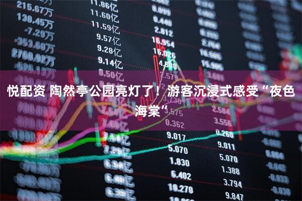 悦配资 陶然亭公园亮灯了！游客沉浸式感受“夜色海棠”